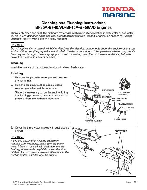 Cleaning And Flushing Instructions Bf35abf40ad Honda Marine