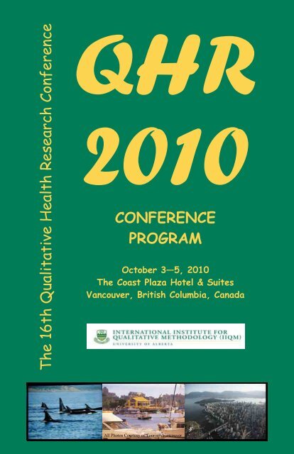 The 16th Q ualitative He alth Research Conference CONFERENCE ...