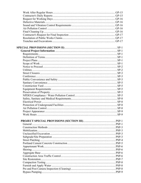 CITY OF PINOLE Sewer Rehabilitation Program FY 07 – 08 PHASE 2