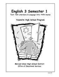 English 3 Semester 1 - Merced Union High School District