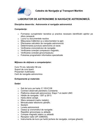 Laborator de Astronomie si Navigaţie Astronomică