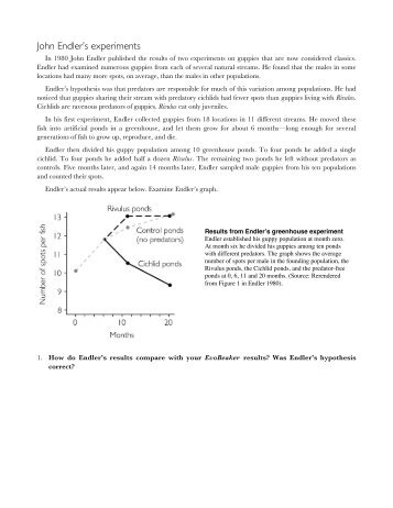 John Endler's experiments