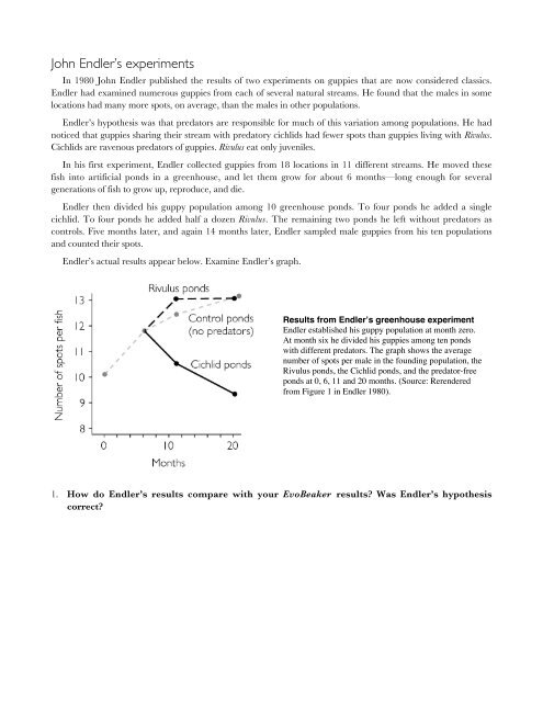 John Endler's experiments