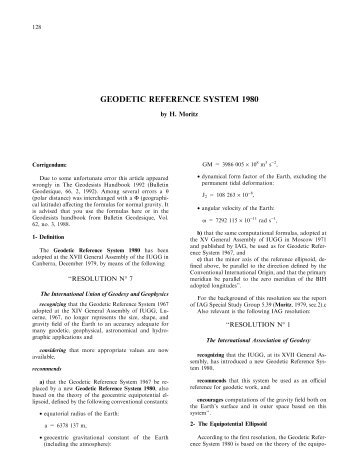 GEODETIC REFERENCE SYSTEM 1980