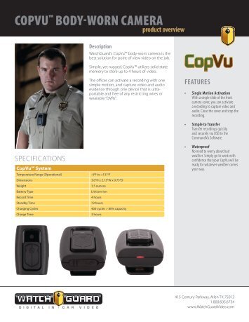 Copvu™ body-worn Camera - WatchGuard Video