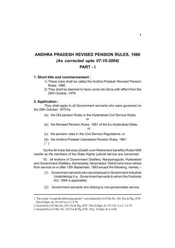 ANDHRA PRADESH REVISED PENSION RULES, 1980 (As ... - APHB