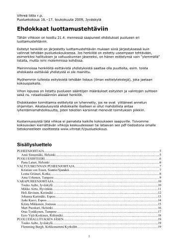 ehdokasvihko (pdf, 7 Mt) - Vihreät