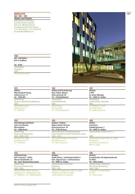 Werkliste PDF 26.4 MB - Keller Hubacher Architekten