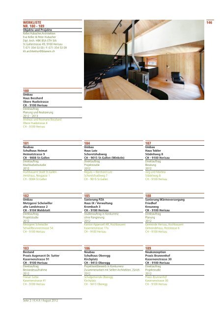 Werkliste PDF 26.4 MB - Keller Hubacher Architekten