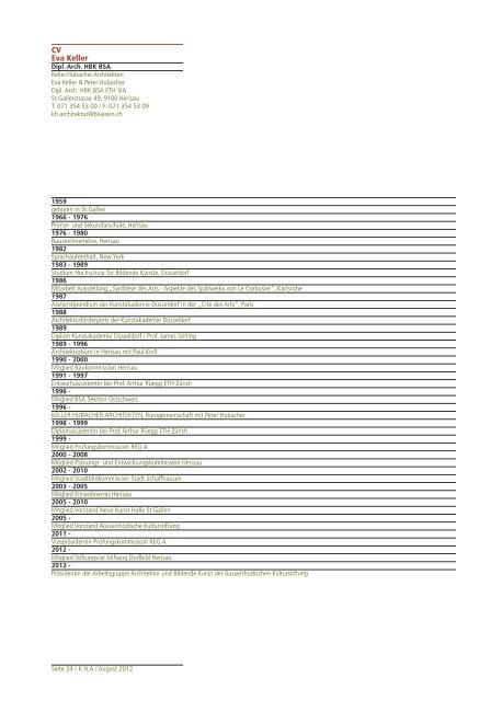 Werkliste PDF 26.4 MB - Keller Hubacher Architekten