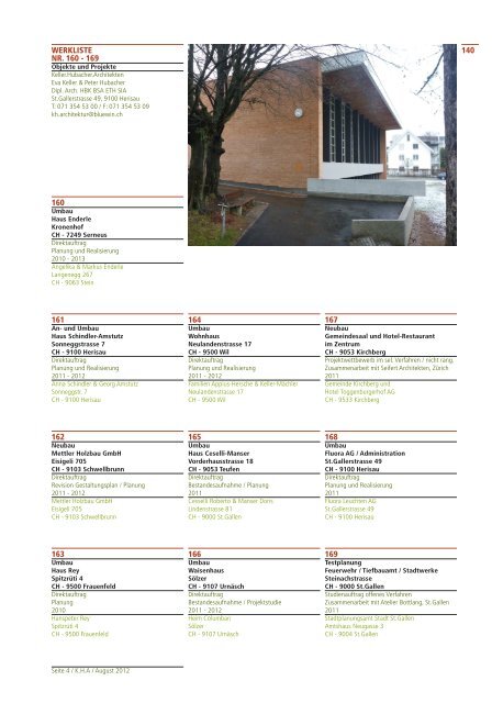 Werkliste PDF 26.4 MB - Keller Hubacher Architekten