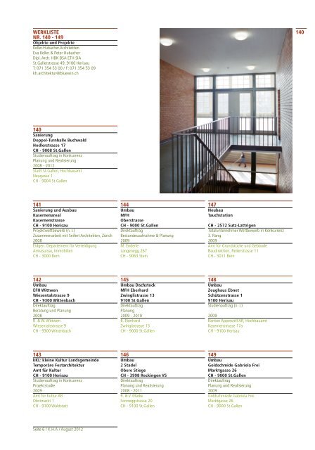 Werkliste PDF 26.4 MB - Keller Hubacher Architekten