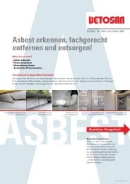 Asbest erkennen, fachgerecht entfernen und entsorgen! - Betosan AG