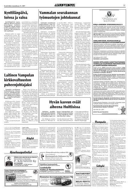 Vammalan seurakunnan työmuotojen johtokunnat Laitinen ...