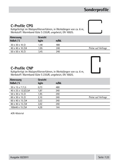 Stahlpreisliste 2011 - Stahl-Eberhardt