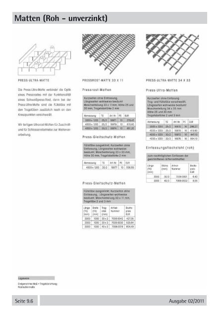 Stahlpreisliste 2011 - Stahl-Eberhardt