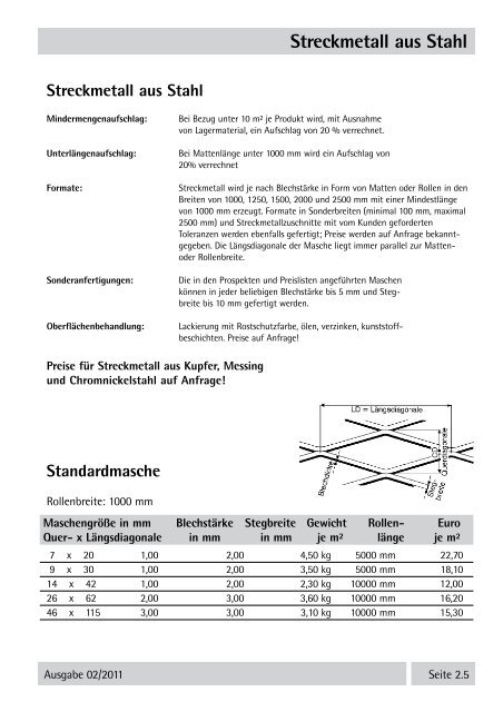 Stahlpreisliste 2011 - Stahl-Eberhardt