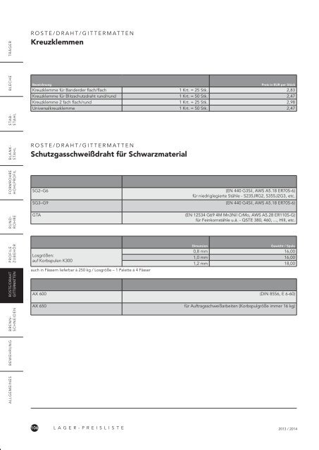 LAGER-PREISLISTE 2013 / 2014 - Grosschädl Preisliste 2013/2014