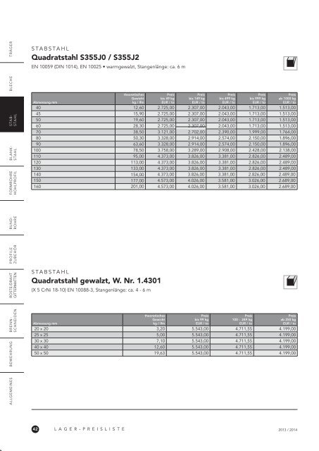 LAGER-PREISLISTE 2013 / 2014 - Grosschädl Preisliste 2013/2014