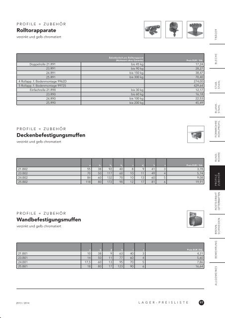 LAGER-PREISLISTE 2013 / 2014 - Grosschädl Preisliste 2013/2014