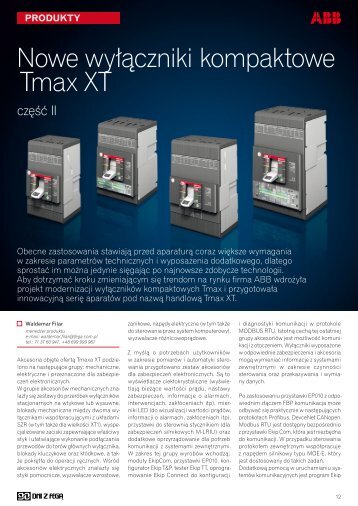 Nowe wyłączniki kompaktowe Tmax XT- część II - ABB