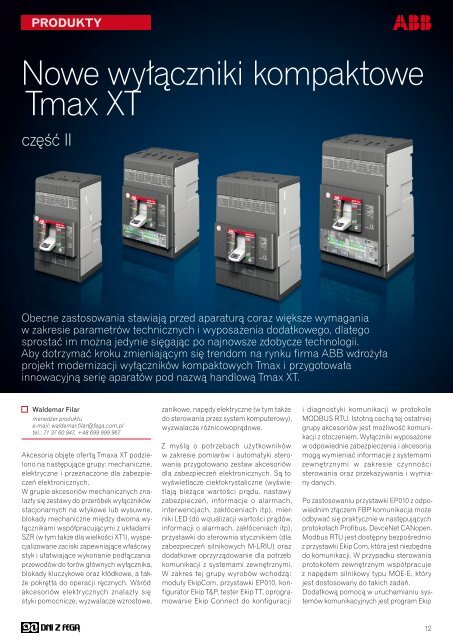 Nowe wyłączniki kompaktowe Tmax XT- część II - ABB