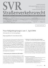 Neue Bußgeldregelungen zum 1. April 2004. Hintergründe ... - SVR