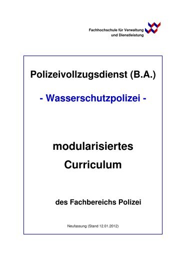 Curriculum "Polizeivollzugsdienst (B.A.)" - FHVD - Fachhochschule ...
