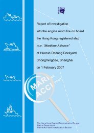 Report of Investigation into the engine room fire on board the Hong ...