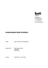 Kundenfeedback Bantli Architektur