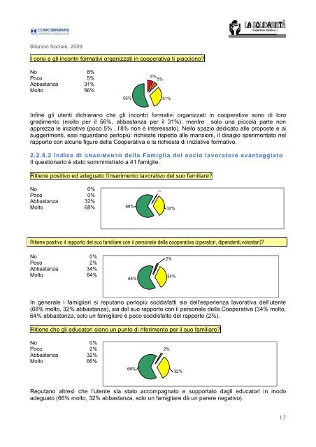 Bilancio Sociale 2009 - Cooperativa La Solidarietà