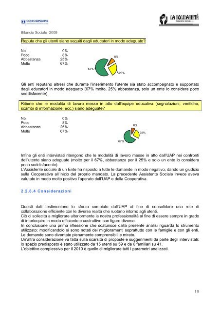 Bilancio Sociale 2009 - Cooperativa La Solidarietà