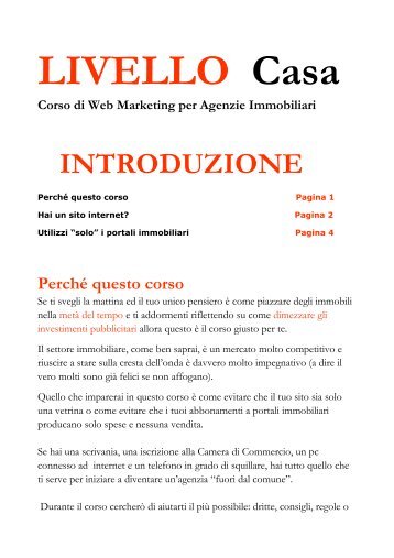 LIVELLO Casa Corso di Web Marketing per Agenzie Immobiliari ...