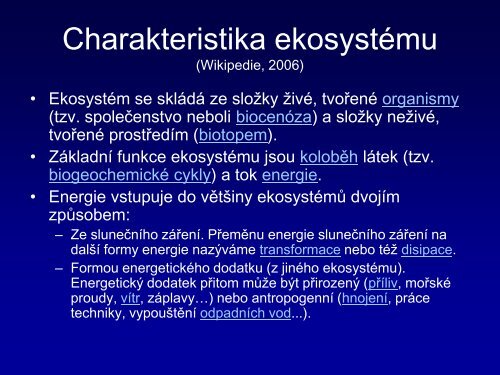 Přednáška č.2: Zemědělské soustavy, střídání plodin