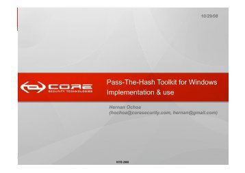Hernan Ochoa – Pass-The-Hash Toolkit for Windows - Hack in the Box