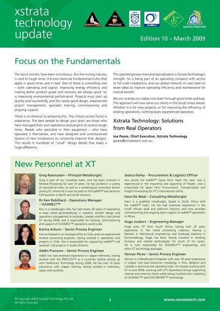 Xstrata Technology Newsletter - March 2009 - IsaKidd