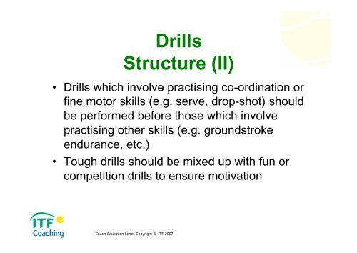 29. ITF Level 2 Coaching Course - Planning the tennis training - II