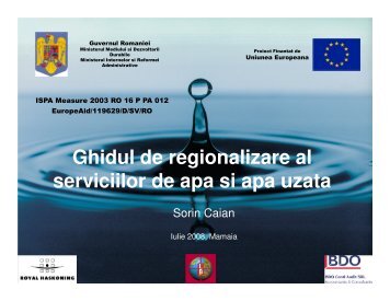 Ghidul de regionalizare al serviciilor de apa si apa uzata - Ministerul ...