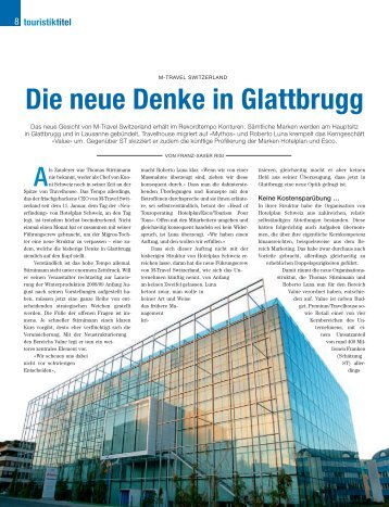 Die neue Denke in Glattbrugg - Schweizer Touristik