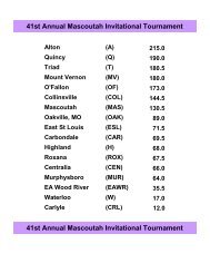 41st Annual Mascoutah Invitational Tournament ... - Illinois Matmen