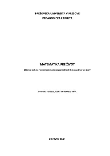 Matematika pre život - Zbierka úloh na rozvoj matematickej ...