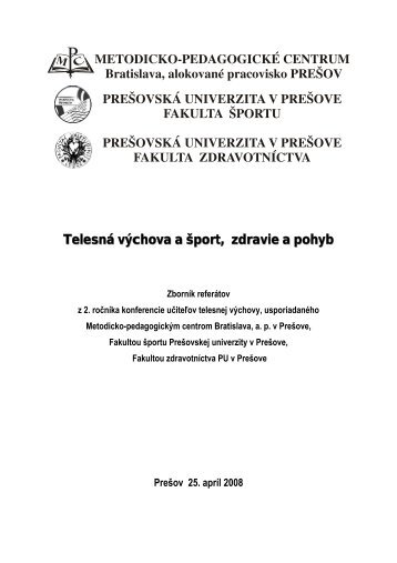 Telesná výchova a šport, zdravie a pohyb - Metodicko pedagogické ...
