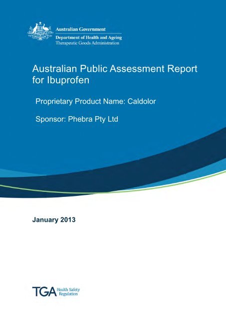 Australian public assessment for Ibuprofen - Therapeutic Goods ...