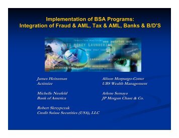 Implementation of BSA Programs: Integration of ... - Events - sifma