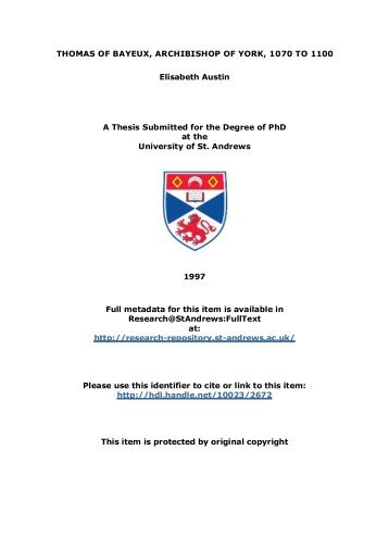 Elisabeth Austin PhD Thesis - University of St Andrews