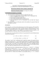 Experiment 3: The Rovibrational Spectrum of HCl