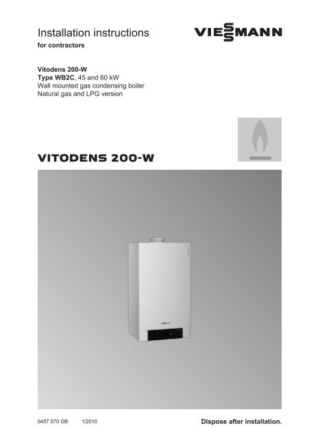 Vitodens 200 45 60 Kw Installation Instructions Viessmann
