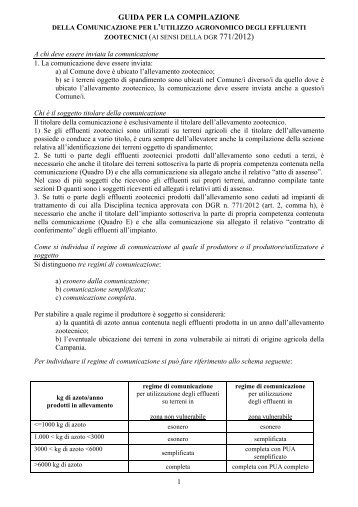 GUIDA PER LA COMPILAZIONE - Regione Campania