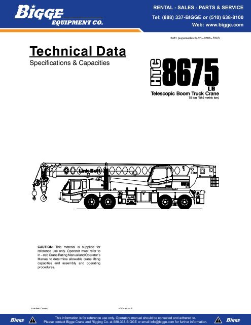 Biggie Cranes Load Charts