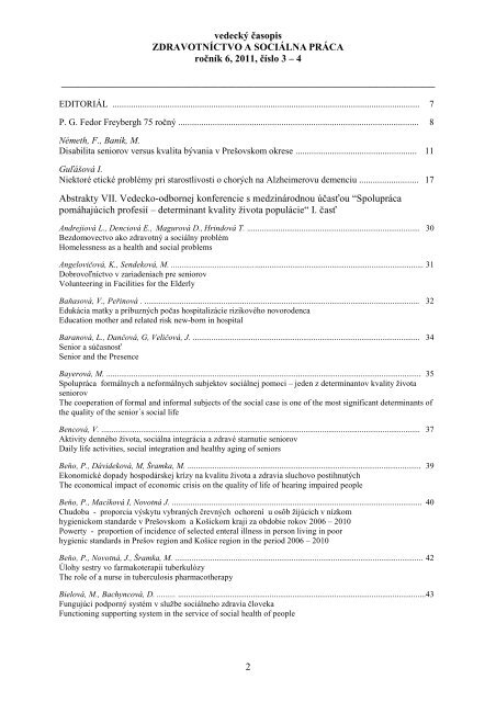 Zdravotníctvo a sociálna práca SK, číslo 3-4 [pdf 1,47MB]